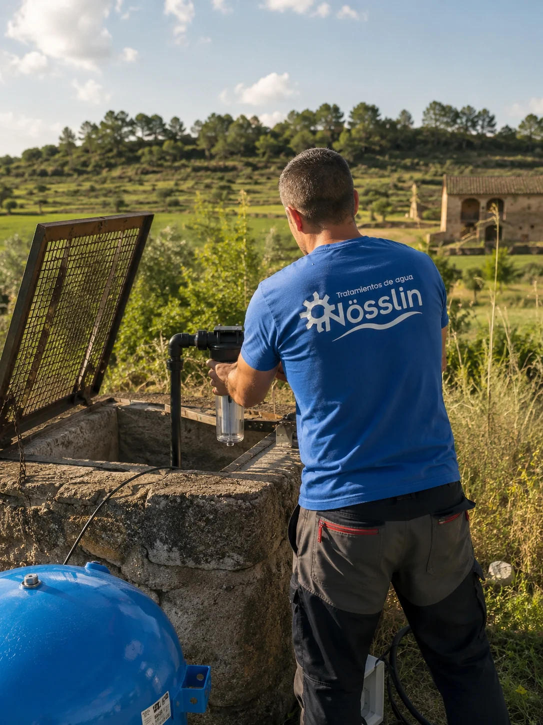 Pou privat en zona rural de Catalunya amb sistema de tractament d'aigua - Nösslin